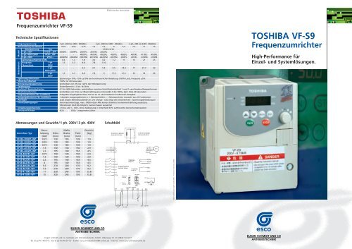 TOSHIBA VF-S9 - esco Antriebstechnik