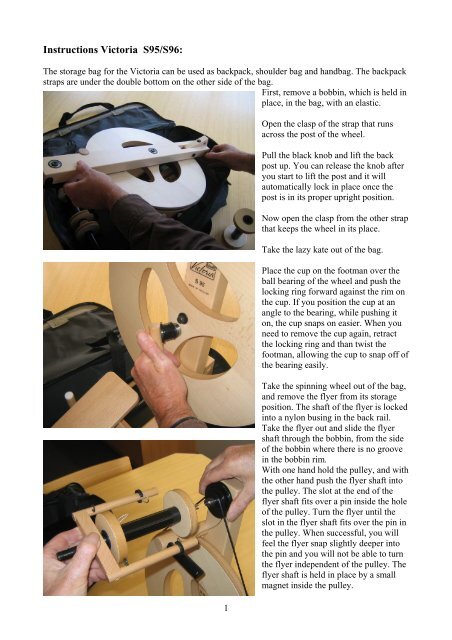Instructions Victoria S95/S96: - George Weil Craft Supplies