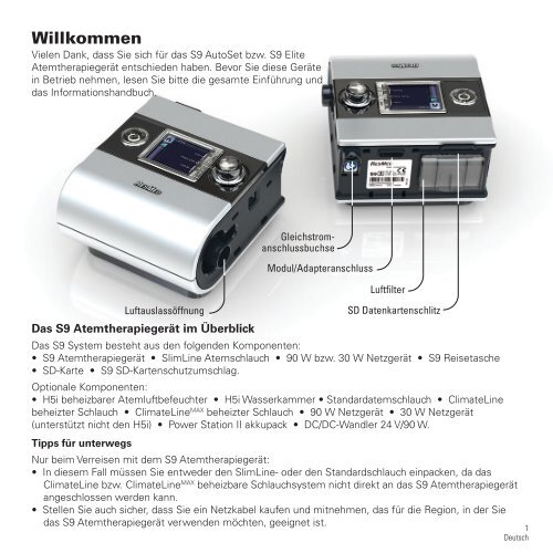 S9 AutoSet™ & S9 Elite™ Welcome Guide - ResMed