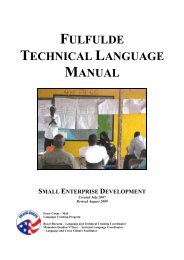 SED FULFULDE TECHNICAL LANGUAGE.09 - Mali