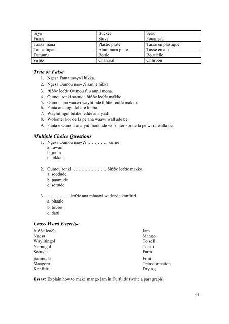 Environment Lang Tech Manual Fulfulde updated 08 - Mali