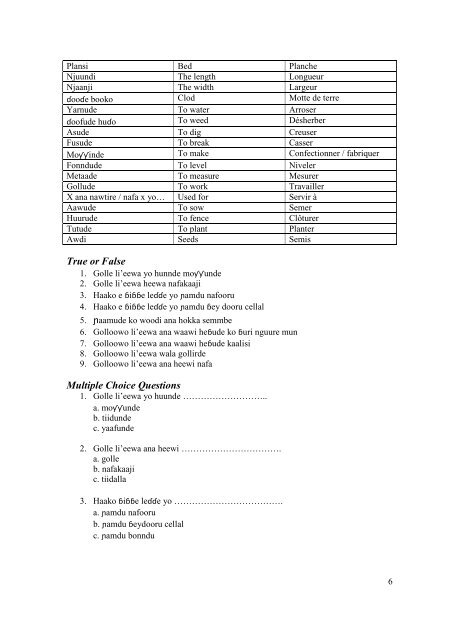 Environment Lang Tech Manual Fulfulde updated 08 - Mali