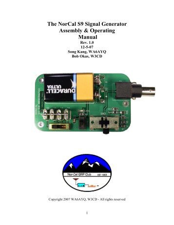 NorCal S9 Signal Generator Assembly - NorCal QRP Club