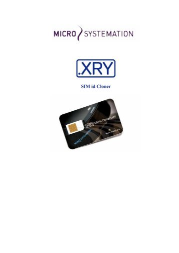 XRY SIM Id Cloner. - computer forensics and investigations