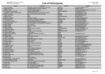 final list of participants 08122006 - Congrex