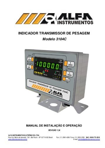 INDICADOR TRANSMISSOR DE PESAGEM ... - Alfa Instrumentos