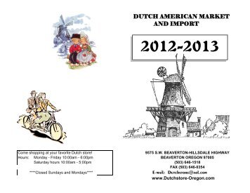 Dutch American Market & Import 2012-2013 Catalog