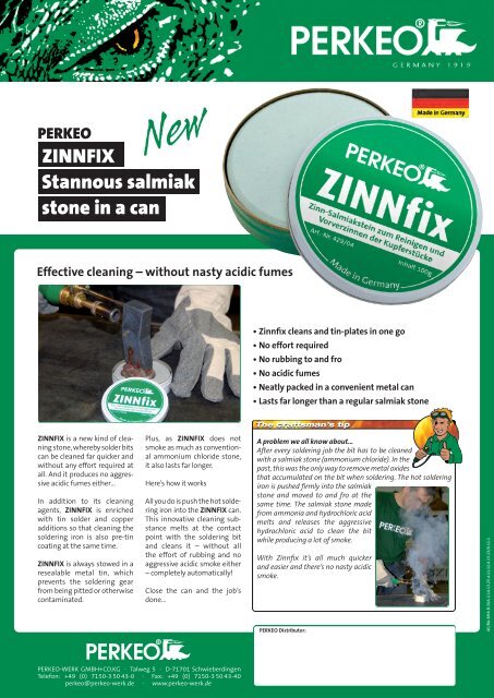 ZINNFIX Stannous salmiak stone in a can - Perkeo-Werk