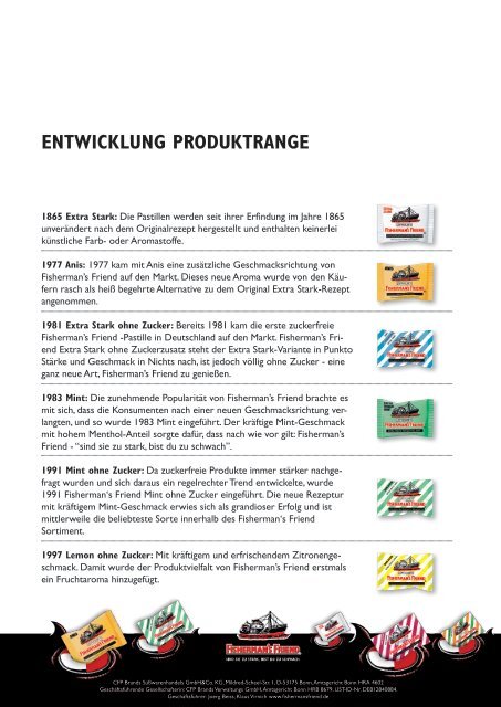 Entwicklung ProduktrangE - Fisherman's Friend