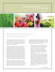 Saints Healthcare Foundation News - Spring 2010 (pdf)