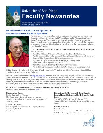 Faculty Newsnotes - University of San Diego