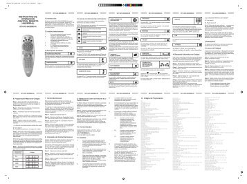 instructivo de operación control remoto universal - Sky