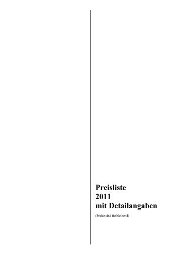 Download Preisliste 2011 - SÜSS & LECKER Beatrix Neege e.K.