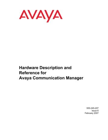 Hardware Description and Reference for Avaya ... - Avaya Support