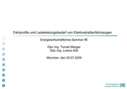 Energiewirtschaftliches Seminar IfE - Forschungsstelle für ...