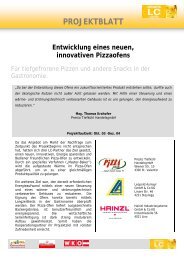 Projektblatt Pizzaofen.pdf - Lebensmittel-Cluster