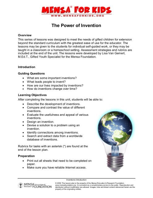 Lesson 1 The Power Of Invention