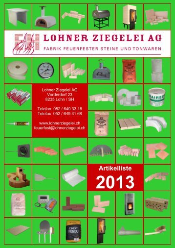 Download "Produkte Katalog 2013" - Lohner Ziegelei AG, Lohn