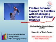 Positive Behavior Support for Toddlers with Challenging Behavior in ...