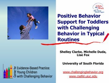 Positive Behavior Support for Toddlers with Challenging Behavior in ...