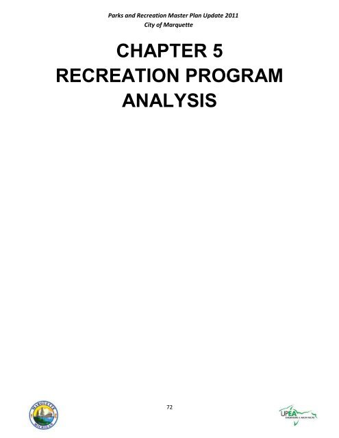 Parks & Recreation Five Year Recreation Plan ... - City of Marquette