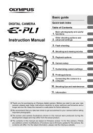 E-PL1 Instruction Manual (English) (7.05 MB) - Olympus America