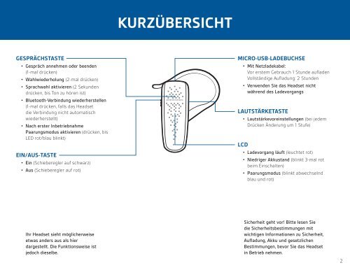 BEDIENUNGS- ANLEITUNG - Plantronics