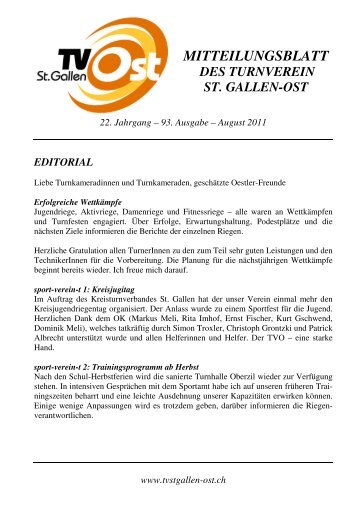 Oestler-Post - Turnverein St.Gallen Ost