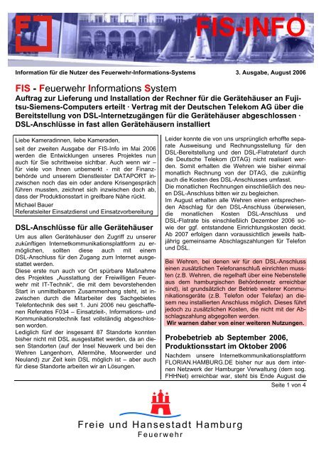 FIS-INFO - Freiwillige Feuerwehr Hamburg