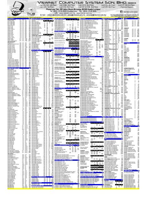 Viewnet price list 2022