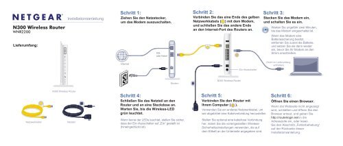 N300 Wireless Router Schritt 1: Schritt 2: Schritt 3: Schritt 6 ... - Netgear