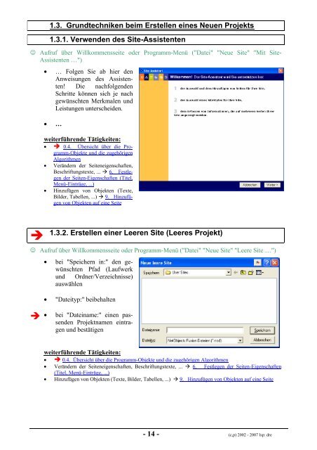 NetObjects FUSION - in Algorithmen - lern-soft-projekt