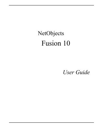 User Guide - NetObjects Fusion