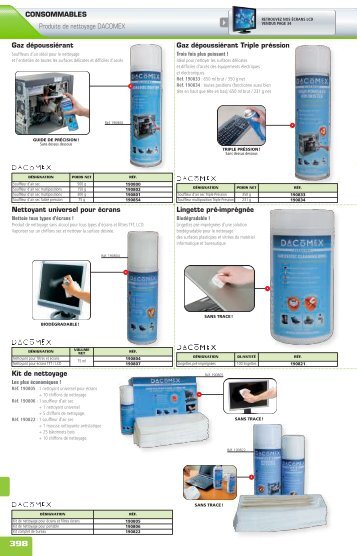 CONSOMMABLES Produits de nettoyage DACOMEX Gaz ... - Gelcom