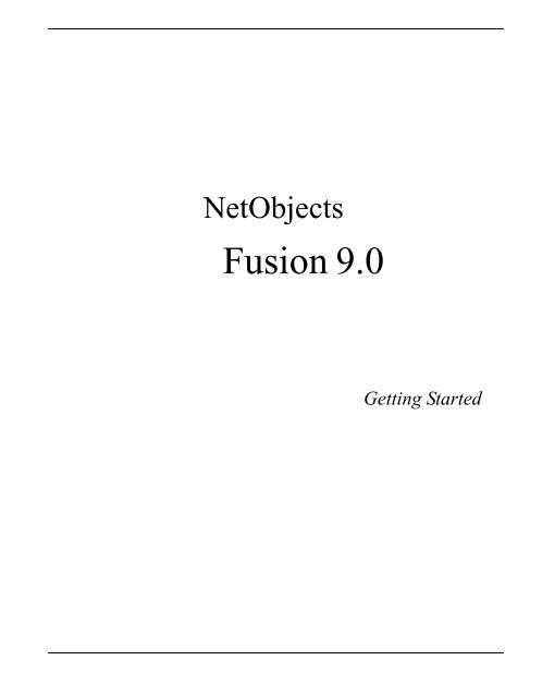Getting Started - NetObjects Fusion