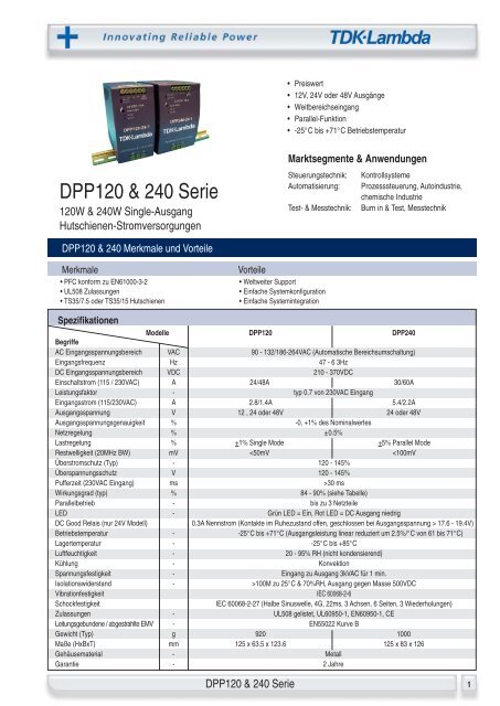 Datenblatt: Netzteil 24V 10A - Loxone