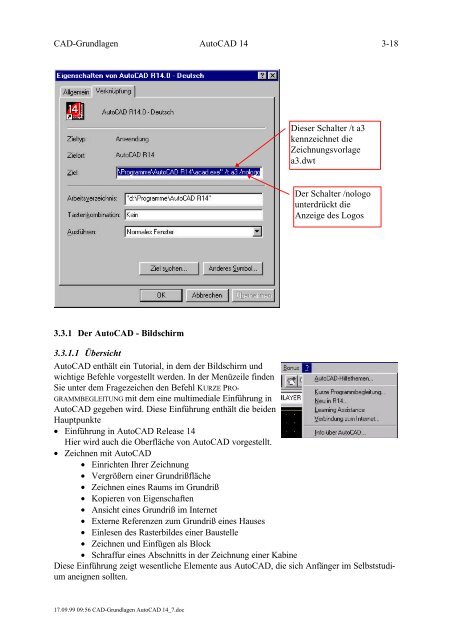 CAD-Grundlagen mit AutoCAD 14