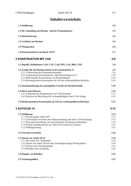 CAD-Grundlagen mit AutoCAD 14