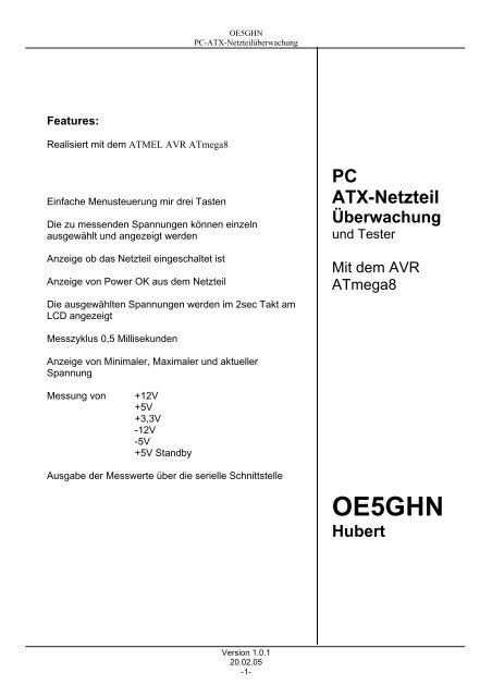 Atx Netzteil Tester Schaltplan