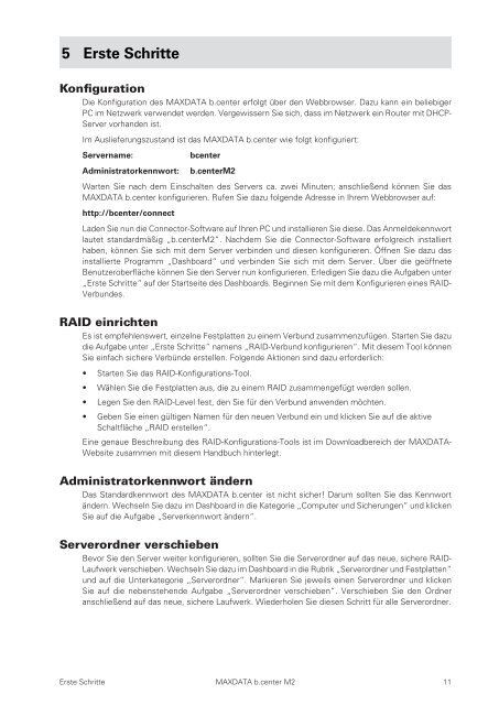 Benutzerhandbuch MAXDATA b.center