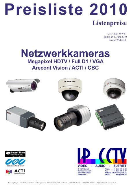 Netzwerkkameras S - IP CCTV GmbH