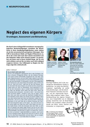 Glocker D, Faber I, Kerkhoff G. Neglect des