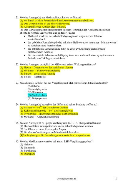 FRAGENSAMMLUNG • Lokalanästhetika • Antiepileptika