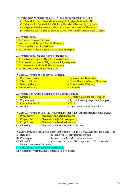 FRAGENSAMMLUNG • Lokalanästhetika • Antiepileptika