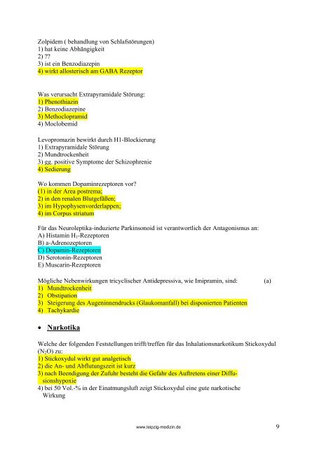 FRAGENSAMMLUNG • Lokalanästhetika • Antiepileptika