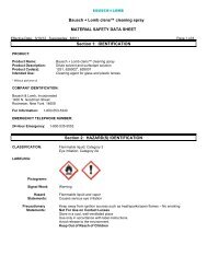 Bausch + Lomb clens™ cleaning spray MATERIAL SAFETY DATA ...