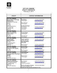 Utility Contact Information - City of London