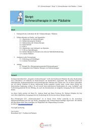 Skript: Schmerztherapie in der Pädiatrie - Otto Heubner Centrum