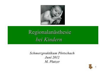 Regionalanästhesie bei Kindern - PAINCOURSE