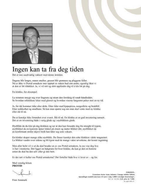 ET MAGASIN OM KLOKKER · VÅR/SOMMER 2009